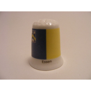 Essen vlag Belgie op een porselein vingerhoedje