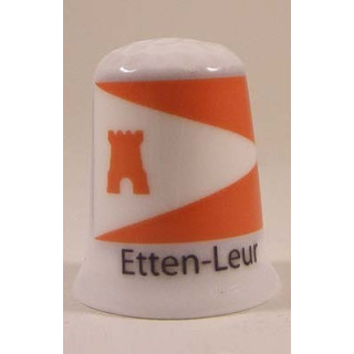 Etten Leur Nederlandse gemeentevlag op een porselein vingerhoedje