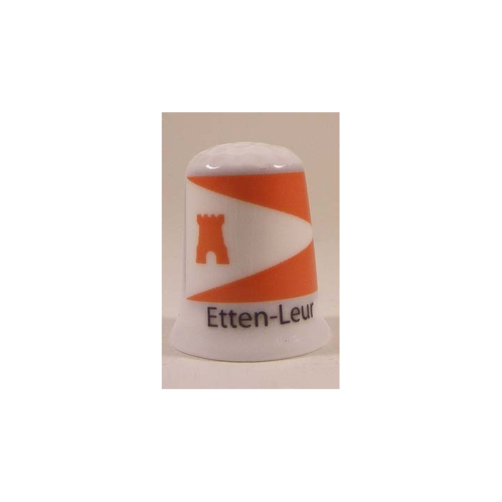 Etten Leur Nederlandse gemeentevlag op een porselein vingerhoedje