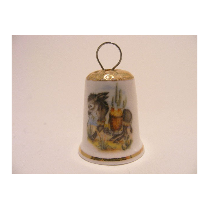 Ezel afbeelding op een kerstbal porselein vingerhoedje