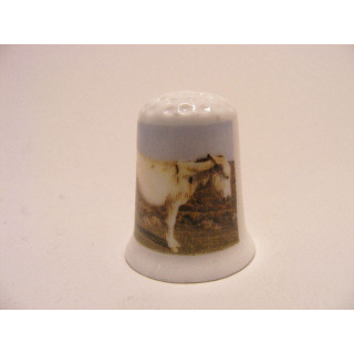 Ezel afbeelding op een porselein vingerhoedje