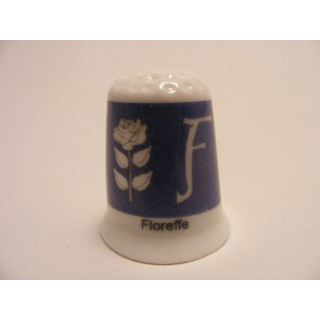 Floreffe vlag Belgie op een porselein vingerhoedje