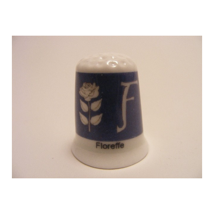 Floreffe vlag Belgie op een porselein vingerhoedje