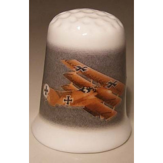 Fokker DR1 Rode baron dubbeldekker vliegtuig vingerhoedje