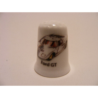 Ford GT rally afbeelding op een porselein vingerhoedje