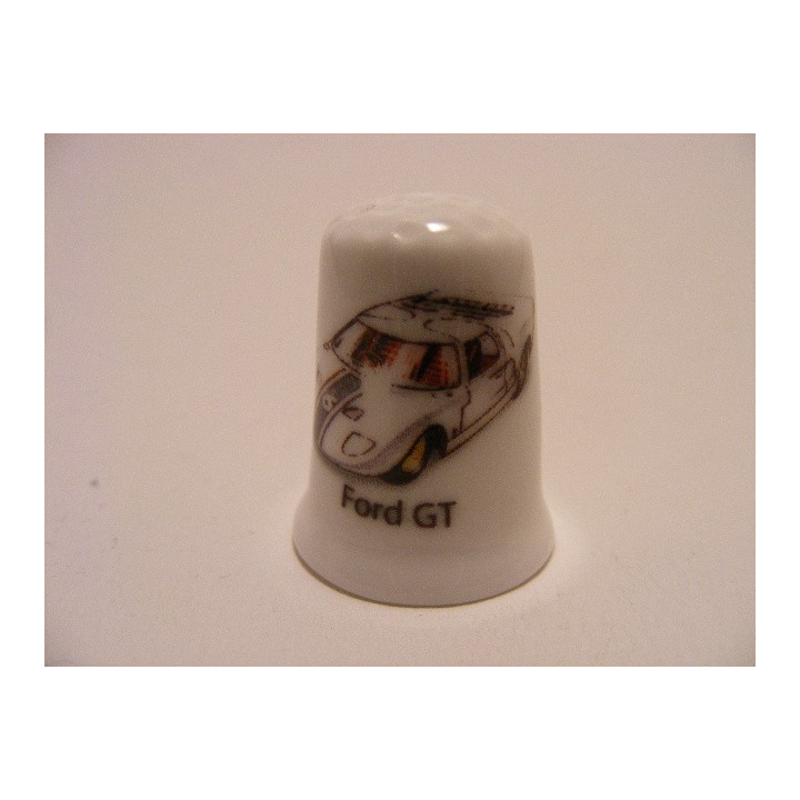 Ford GT rally afbeelding op een porselein vingerhoedje