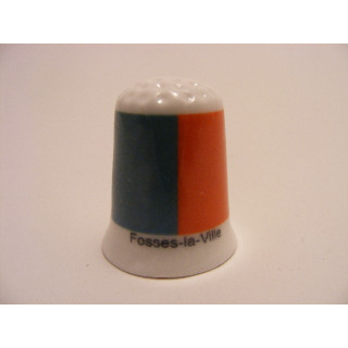 Fosses-la-Ville vlag Belgie op een porselein vingerhoedje