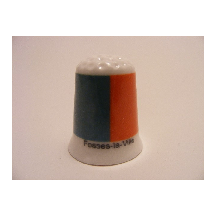 Fosses-la-Ville vlag Belgie op een porselein vingerhoedje