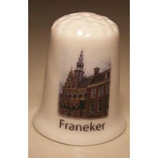 Stadhuis in Franeker in gemeente Waadhoeke op een vingerhoedje