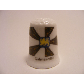 Galmaarden Belgie op een porselein vingerhoedje