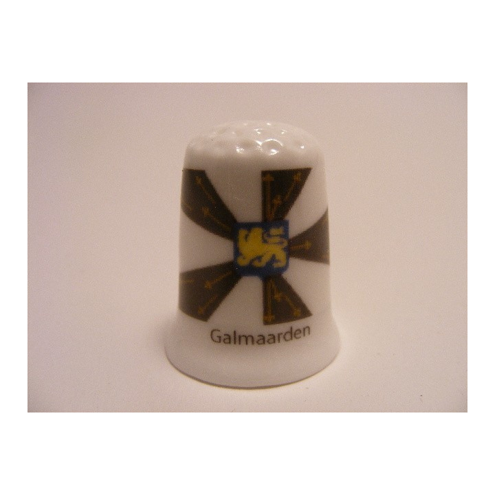Galmaarden Belgie op een porselein vingerhoedje