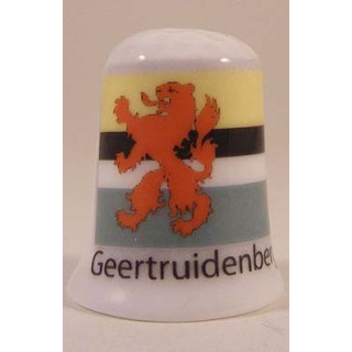 Geertruidenberg Nederlandse gemeentevlag op een porselein vingerhoedje