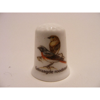 Gekraagde roodstaart zangvogel vingerhoedje