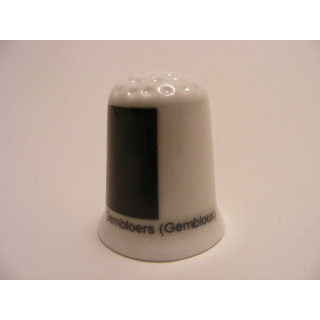 Gembloers (Gembloux) vlag Belgie op een porselein vingerhoedje