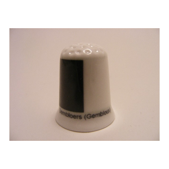 Gembloers (Gembloux) vlag Belgie op een porselein vingerhoedje