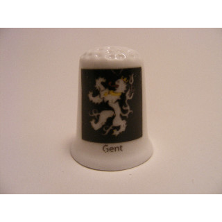 Gent vlag Belgie op een porselein vingerhoedje