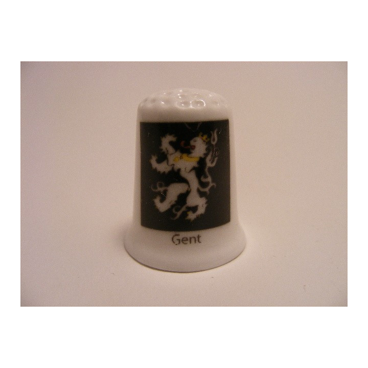 Gent vlag Belgie op een porselein vingerhoedje