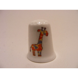 Giraf afbeelding op een porselein vingerhoedje