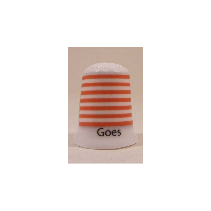 Goes Nederlandse gemeentevlag op een porselein vingerhoedje
