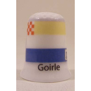 Goirle Nederlandse gemeentevlag op een porselein vingerhoedje Goirle Nederlandse gemeentevlag op een porselein vingerhoedje
