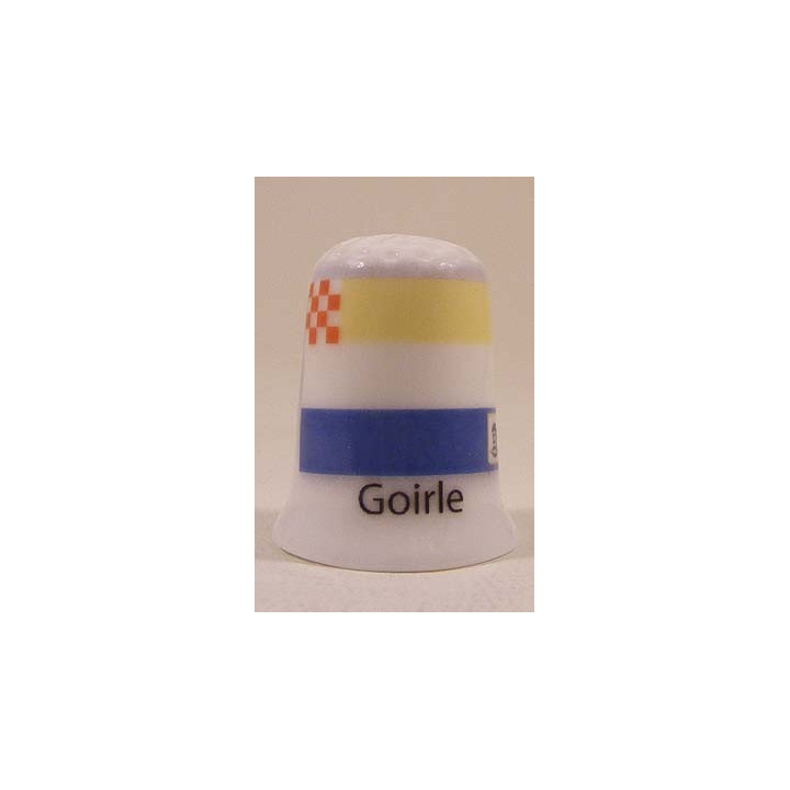 Goirle Nederlandse gemeentevlag op een porselein vingerhoedje Goirle Nederlandse gemeentevlag op een porselein vingerhoedje