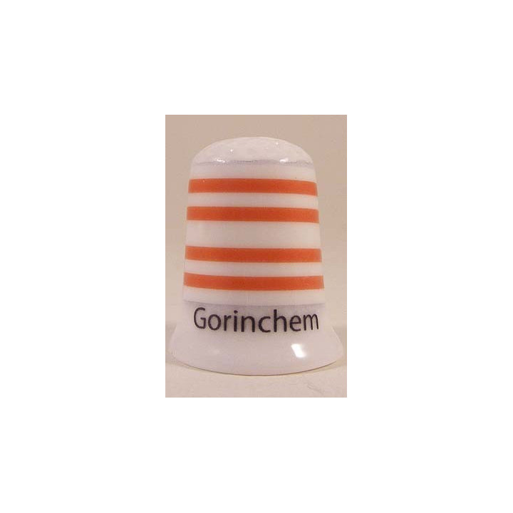Gorinchem Nederlandse gemeentevlag op een porselein vingerhoedje