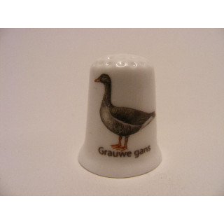 Grauwe gans vogel vingerhoedje