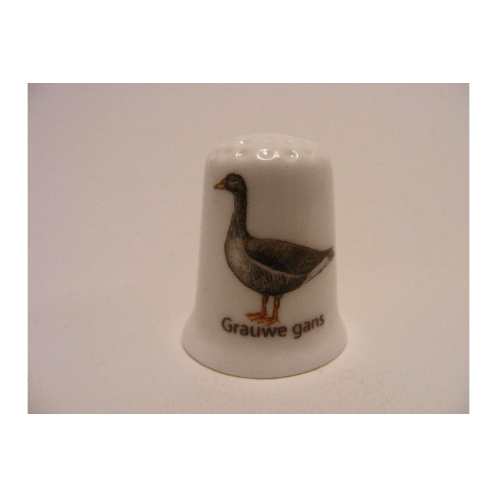 Grauwe gans vogel vingerhoedje