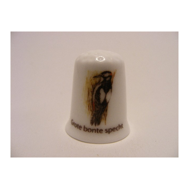 Grote bonte specht vogel vingerhoedje