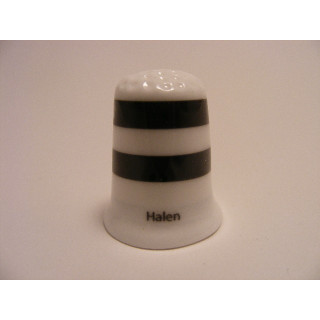 Halen vlag Belgie op een porselein vingerhoedje