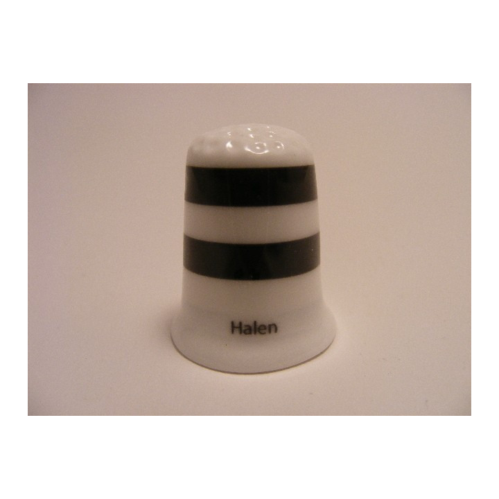 Halen vlag Belgie op een porselein vingerhoedje