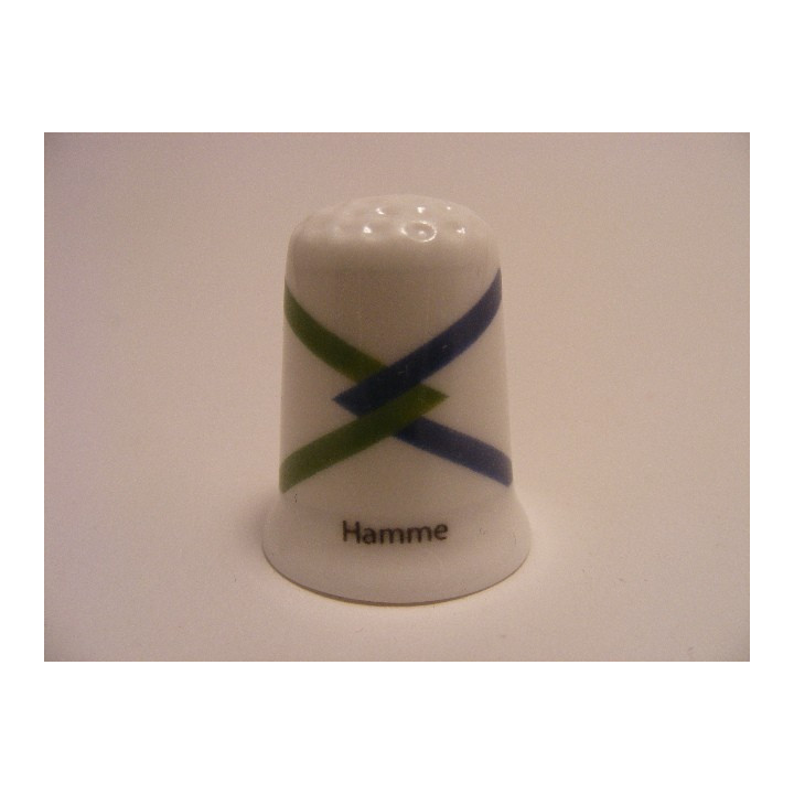 Hamme vlag Belgie op een porselein vingerhoedje