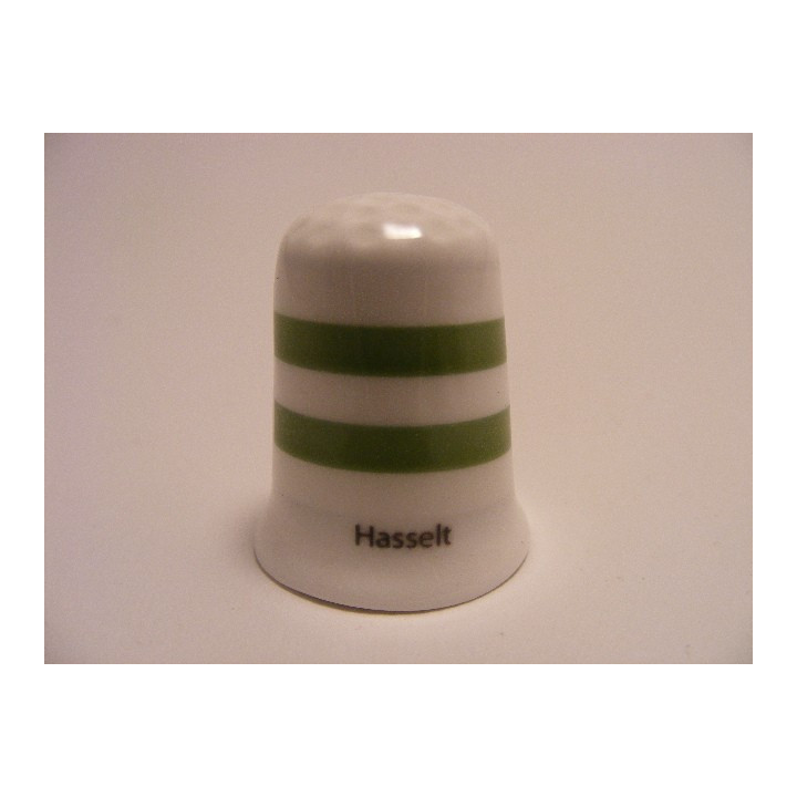 Hasselt vlag Belgie op een porselein vingerhoedje