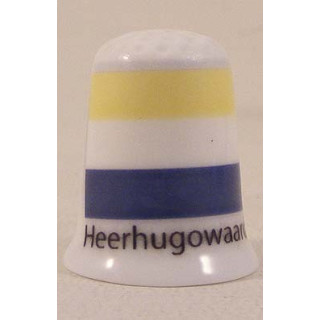 Heerhugowaard Nederlandse gemeentevlag op een porselein vingerhoedje
