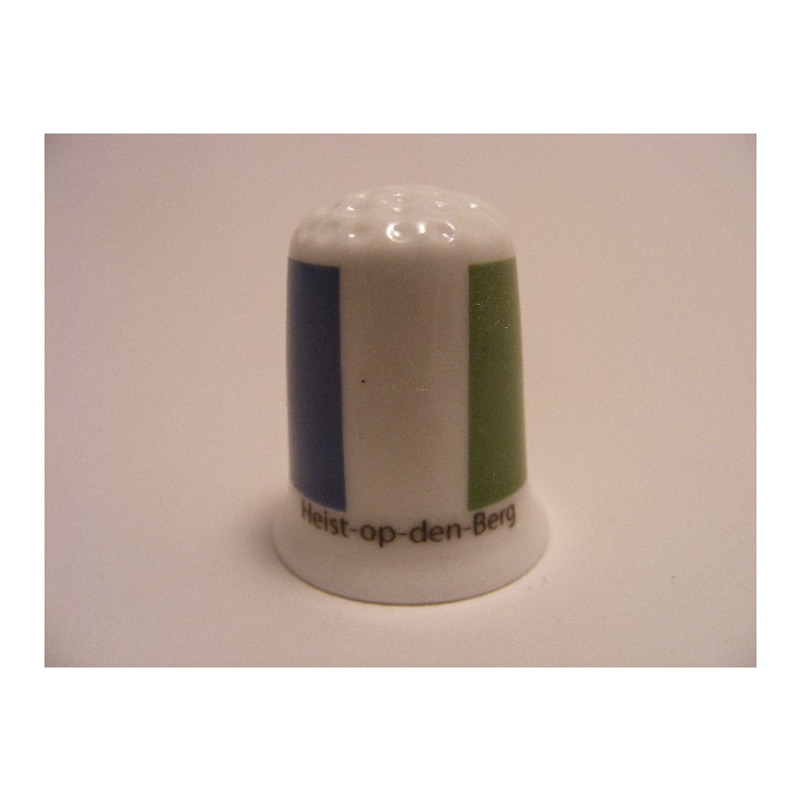 Heist-op-den-Berg vlag Belgie op een porselein vingerhoedje