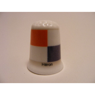 Héron vlag Belgie op een porselein vingerhoedje