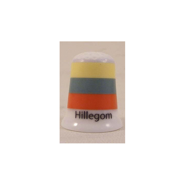 Hillegom Nederlandse gemeentevlag op een porselein vingerhoedje Hillegom Nederlandse gemeentevlag op een porselein vingerhoedje