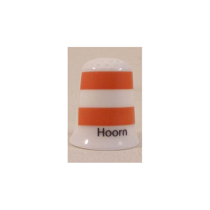 Hoorn Nederlandse gemeentevlag op een porselein vingerhoedje