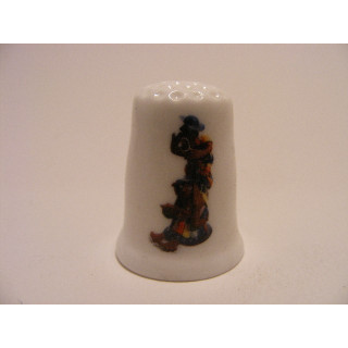 Horen zien zwijgen afbeelding op een porselein vingerhoedje