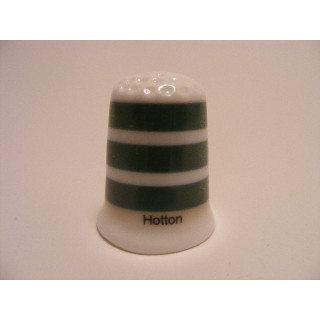 Hotton vlag Belgie op een porselein vingerhoedje