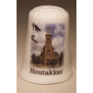 Houtakker op een porselein vingerhoedje