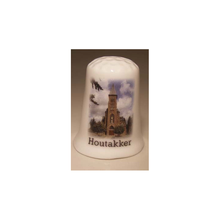 Houtakker op een porselein vingerhoedje
