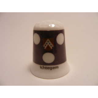 Ichtegem vlag Belgie op een porselein vingerhoedje