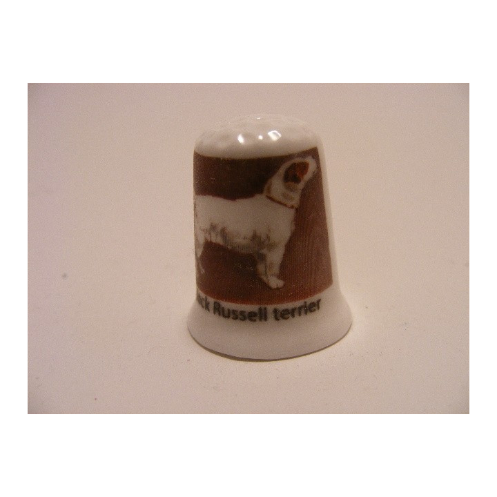 Jack Russell terrier hond getekend vingerhoedje