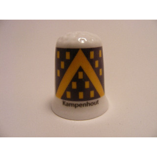 Kampenhout vlag Belgie op een porselein vingerhoedje