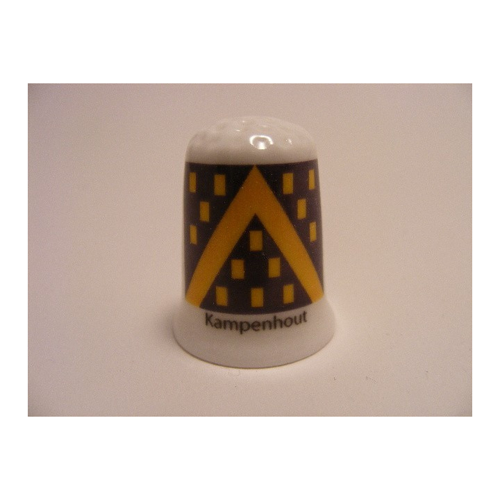 Kampenhout vlag Belgie op een porselein vingerhoedje