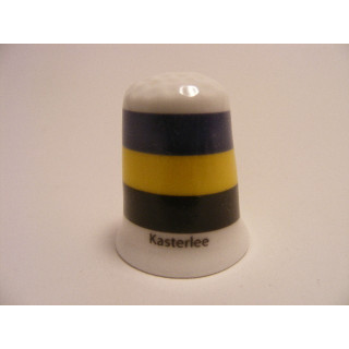 Kasterlee vlag Belgie op een porselein vingerhoedje