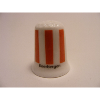 Keerbergen vlag Belgie op een porselein vingerhoedje