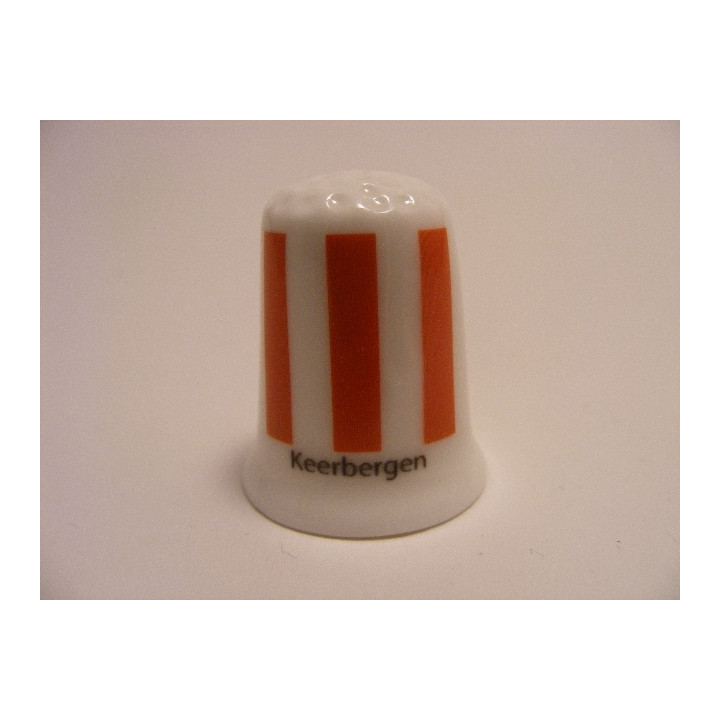 Keerbergen vlag Belgie op een porselein vingerhoedje