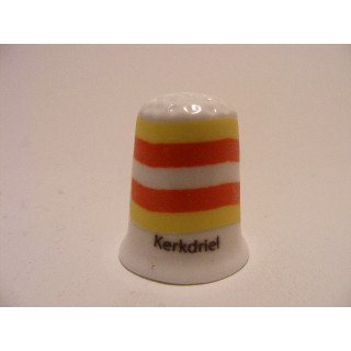 Kerkdriel Nederlandse vlag op een porselein vingerhoedje Kerkdriel Nederlandse vlag op een porselein vingerhoedje